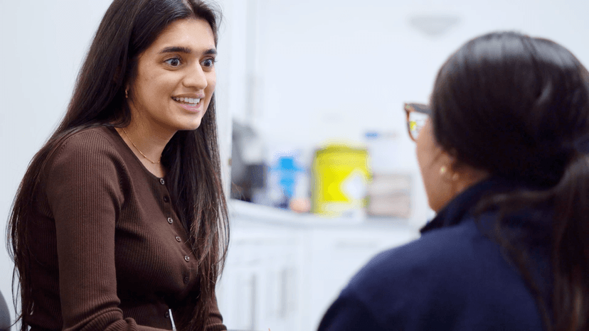 Patient recieving a consultation about IVF risks at ARGC