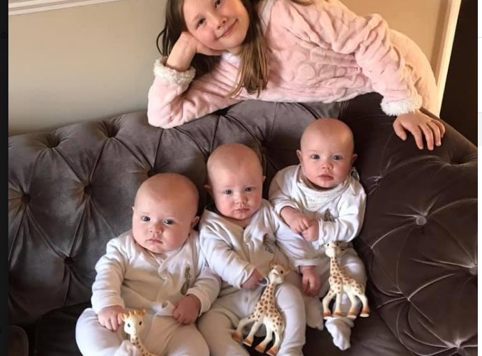 daughter and triplets